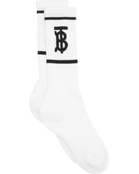Burberry Tb Monogram Socks - White
