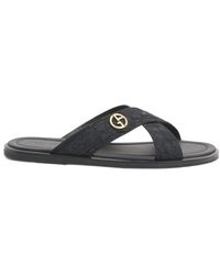 Giorgio Armani - Caiman Leather Cross Sandals - Lyst