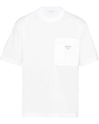 Prada - Cotton And Re-nylon Pocket T-shirt - Lyst