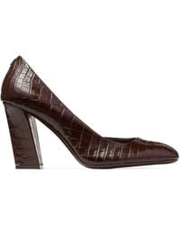 Jimmy Choo - Farren 85 Leather Croc-Embossed Pumps - Lyst