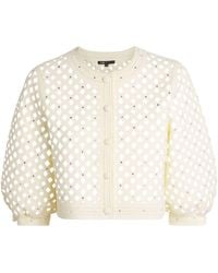 Maje - Embellished Crochet Cardigan - Lyst