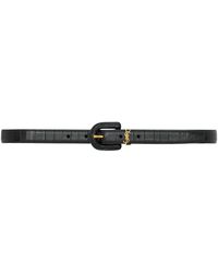 Saint Laurent - Calfskin Buckle Cassandre Belt - Lyst