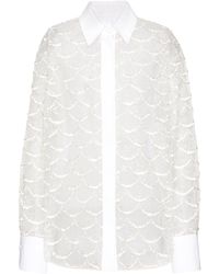 Valentino Garavani - Sheer Sequin-embellished Shirt - Lyst