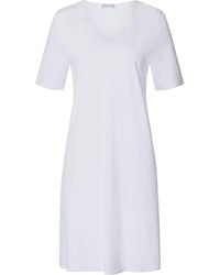 Hanro - Short-Sleeve Cotton Silk Nightdress - Lyst