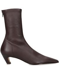 KHAITE - Leather Arizona Ankle Boots 40 - Lyst