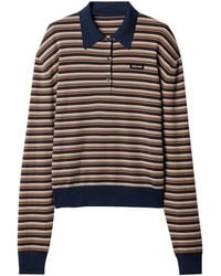 Miu Miu - Virgin Wool Stripe Polo Shirt - Lyst