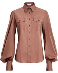 Brunello Cucinelli - Cotton-Blend Monili-Detail Shirt - Lyst
