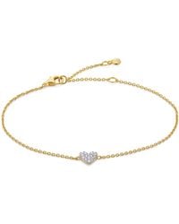 Monica Vinader - Vermeil And Diamond Heart Chain Bracelet - Lyst