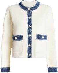 Sandro - Knit Denim-Trim Jacket - Lyst