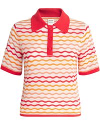 Escvdo - Cotton Knitted Stripe Polo Shirt - Lyst