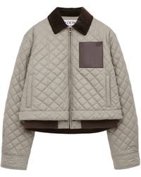 Loewe - Corduroy-Collar Quilted Jacket - Lyst