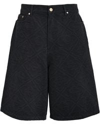 CASABLANCA - Laser Monogram Denim Shorts - Lyst