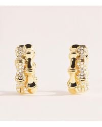 Eddie Borgo - Plated Pavé Bambù Hoop Earrings - Lyst