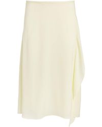 Theory - Crushed Satin Draped Sarong Midi Skirt - Lyst