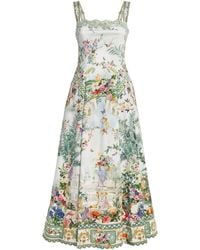 CAMILLA - Stretch-Cotton Art For The Empress Flared Midi Dress - Lyst
