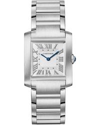 Cartier - Medium Steel Tank Française Watch 27Mm - Lyst
