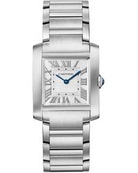Cartier - Medium Steel Tank Française Watch 27Mm - Lyst