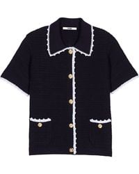 Maje - Textured Knit Short-Sleeve Cardigan - Lyst