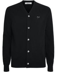 COMME DES GARÇONS PLAY - Wool Rhinestone Heart Cardigan - Lyst