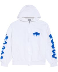 Balenciaga - Cotton Wet Brush Zip-Up Hoodie - Lyst