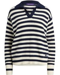 Ralph Lauren - Cashmere Stripe Polo Sweater - Lyst