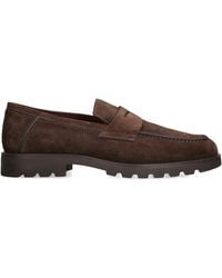 Santoni - Suede Detroit Roccia Loafers - Lyst