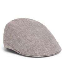 Borsalino - Linen Herringbone Parigi Duckbill Flat Cap - Lyst