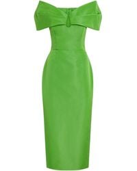 Carolina Herrera - Silk Faile Off-The-Shoulder Maxi Dress - Lyst