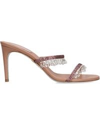 Rene Caovilla - Satin Chandelier Heeled Mules 80 - Lyst