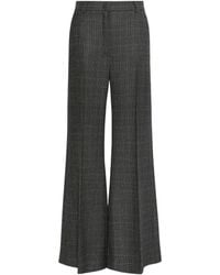 Weekend by Maxmara - Virgin Wool Check Flared Trousers - Lyst