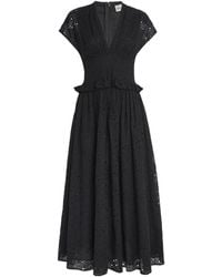 Tory Burch - Broderie Anglaise Midi Dress - Lyst