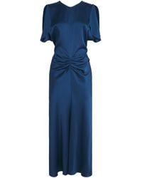 Victoria Beckham - Satin Bela Midi Dress - Lyst
