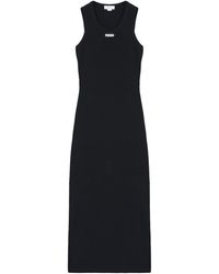 McQueen - Cotton Logo-Plaque Midi Dress - Lyst
