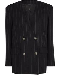 Anine Bing - Wool-Blend Pinstripe Maron Blazer - Lyst