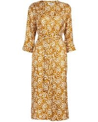 Max Mara - Silk Patterned Midi Dress - Lyst