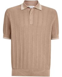 Brunello Cucinelli - Cotton Rib-Knit Polo Shirt - Lyst