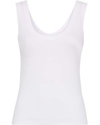 Brunello Cucinelli - Stretch-Cotton Ribbed Tank Top - Lyst