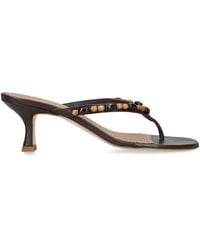 STAUD - Leather Beaded Freja Heeled Sandals 60 - Lyst