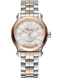 Chopard - Rose Gold, Stainless Steel And Diamond Happy Sport Automatic Watch 33mm - Lyst