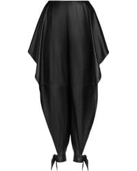 Alaïa - Leather Open-Leg Trousers - Lyst