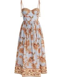 Zimmermann - Cotton Paisley Aster Midi Dress - Lyst