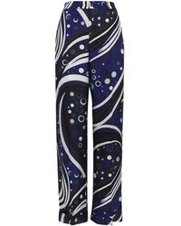 PUCCI - Silk Fontane Wide-Leg Trousers - Lyst