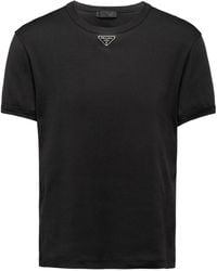 Prada - Triangle Plaque T-Shirt - Lyst