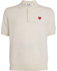COMME DES GARÇONS PLAY - Wool Heart Logo Polo Shirt - Lyst