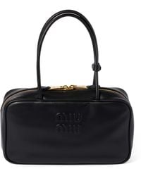 Miu Miu - Leather Beau Top-Handle Bag - Lyst