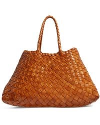 Dragon Diffusion - Small Leather Woven Santa Croce Tote Bag - Lyst