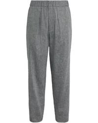 Giorgio Armani - Linen-Wool Pleated Straight Trousers - Lyst