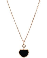 Chopard - And Diamond Happy Hearts Pendant Necklace - Lyst