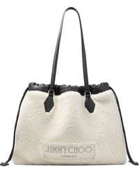 Jimmy Choo - Shearling Drawstring Tote Bag - Lyst