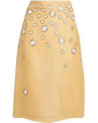 Tory Burch - Silk Mirror-Embellished Midi Skirt - Lyst